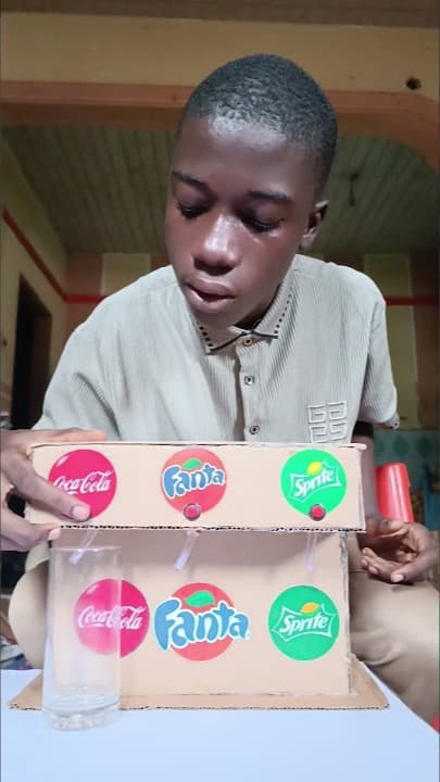 The end will blow your mind — cardboard soda fountain machine